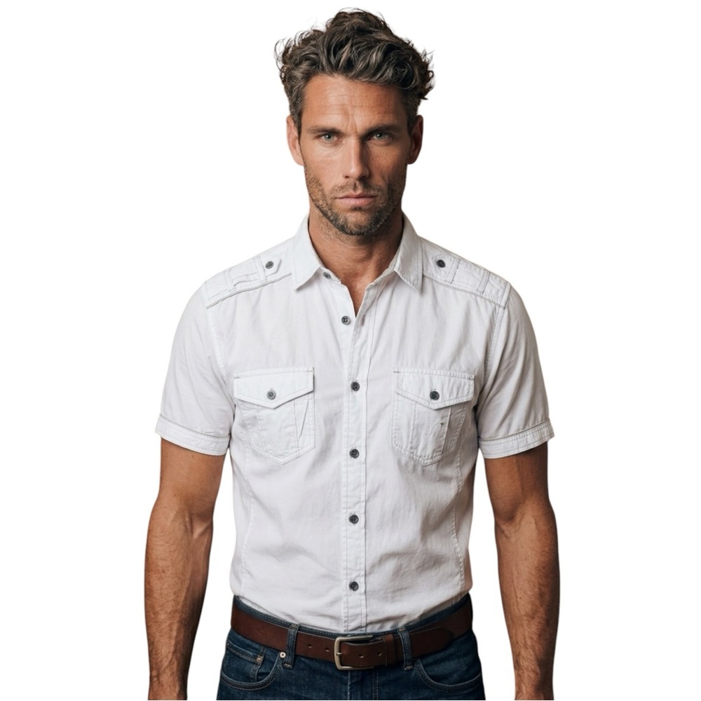 🔘 Helix Men’s Button-Up Shirt | Tactical Style,‎ Slim Fit 🔘